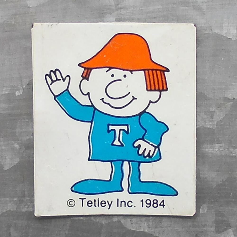 1984 Tetley Tea Fridge Magnet Promo Tiny Little Tea People Vintage RARE
